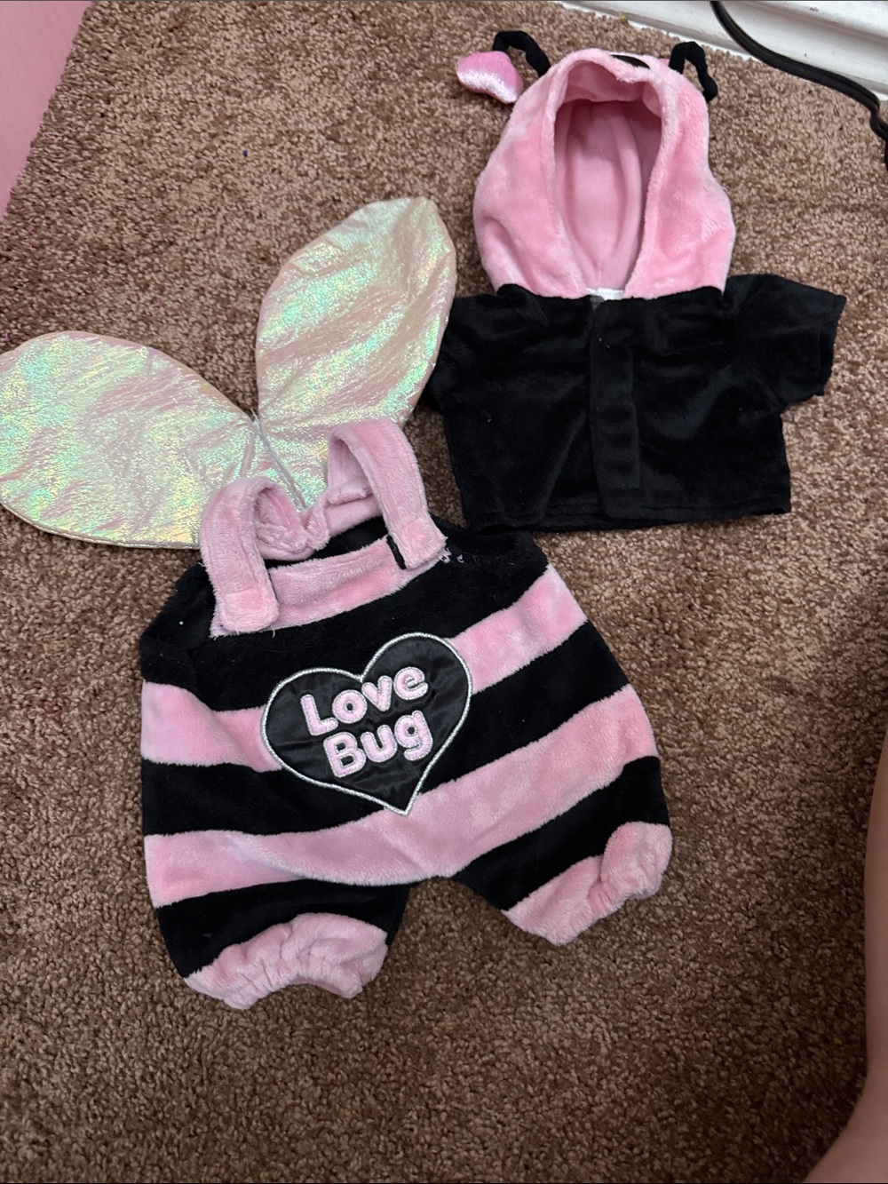 Love Bug Pink & Black Plush Costume Set